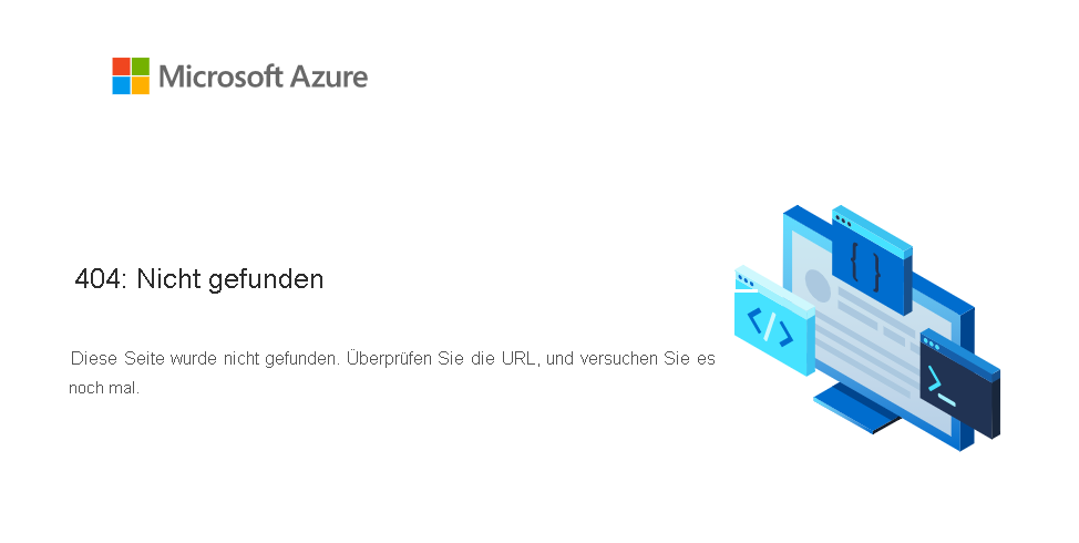 Screenshot der Seite zum Fehler 404 für Static Web Apps