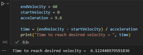 Screenshot that shows the output of the code in the notebook.