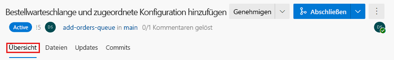 Screenshot von Azure DevOps: Registerkarte „Übersicht“