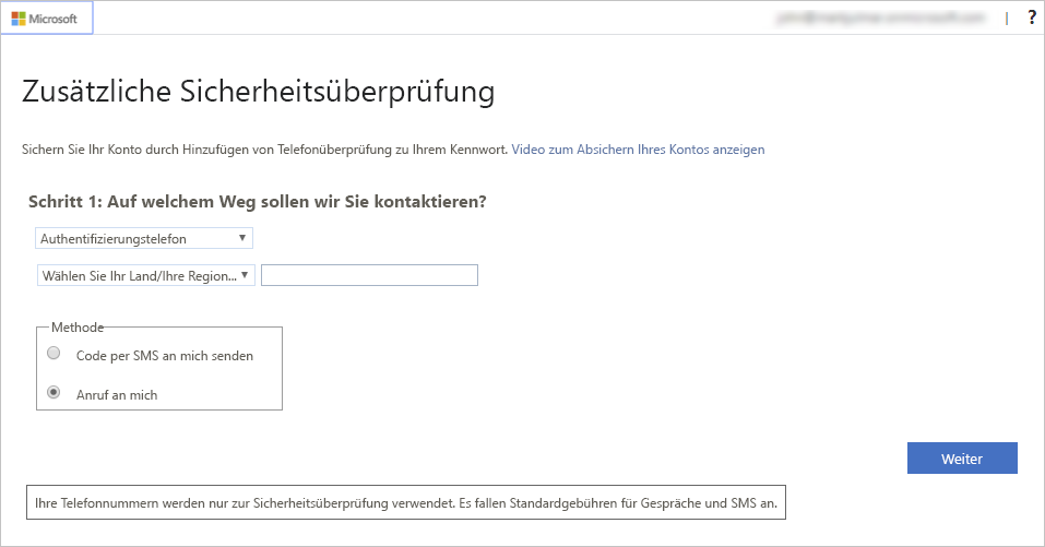 Screenshot: Informationen bei der Registrierung.