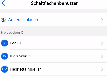 Mobiler Screenshot der Schaltfläche im Benutzerbildschirm