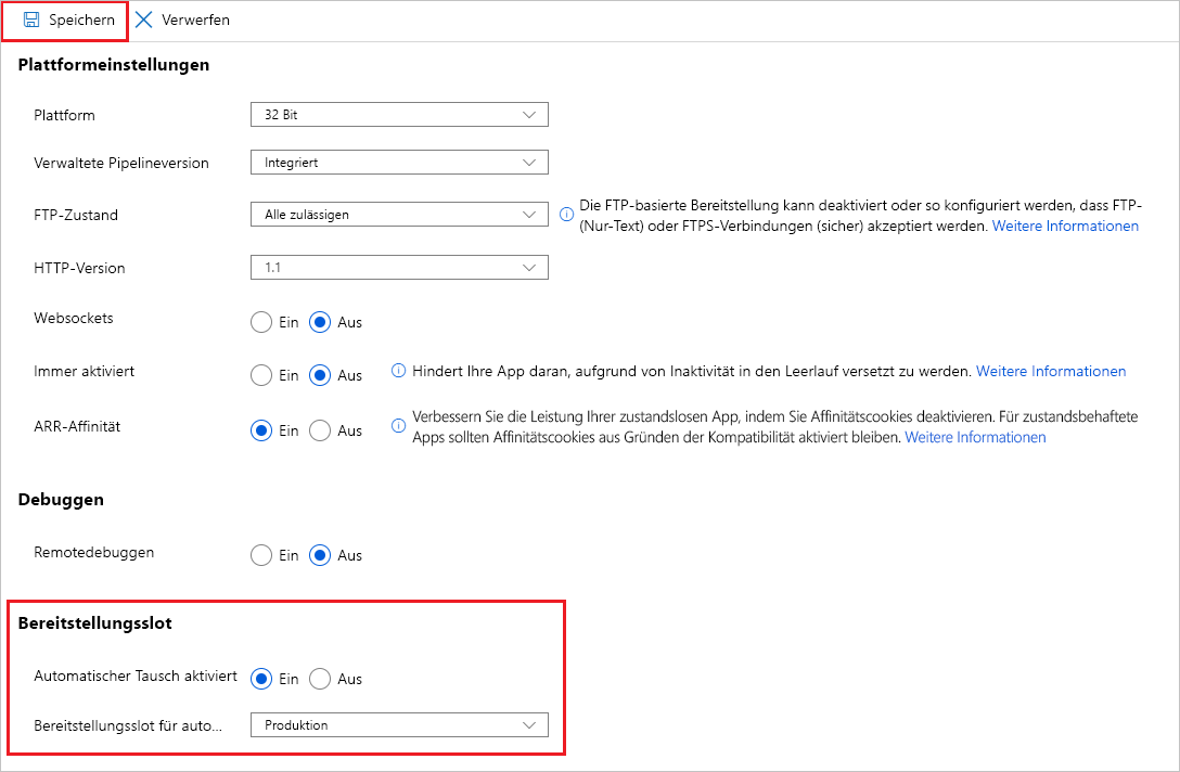 Screenshot of configuring auto swap.