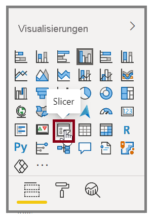 Abbildung der Schaltfläche „Slicer“ im Bereich „Visualisierungen“.