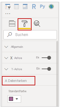 Abbildung der Formatoptionen bei Visualisierungen für Standardfarbe.