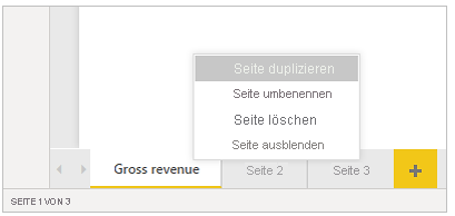 Screenshot der Option „Seite duplizieren“am unteren Rand der Seite.