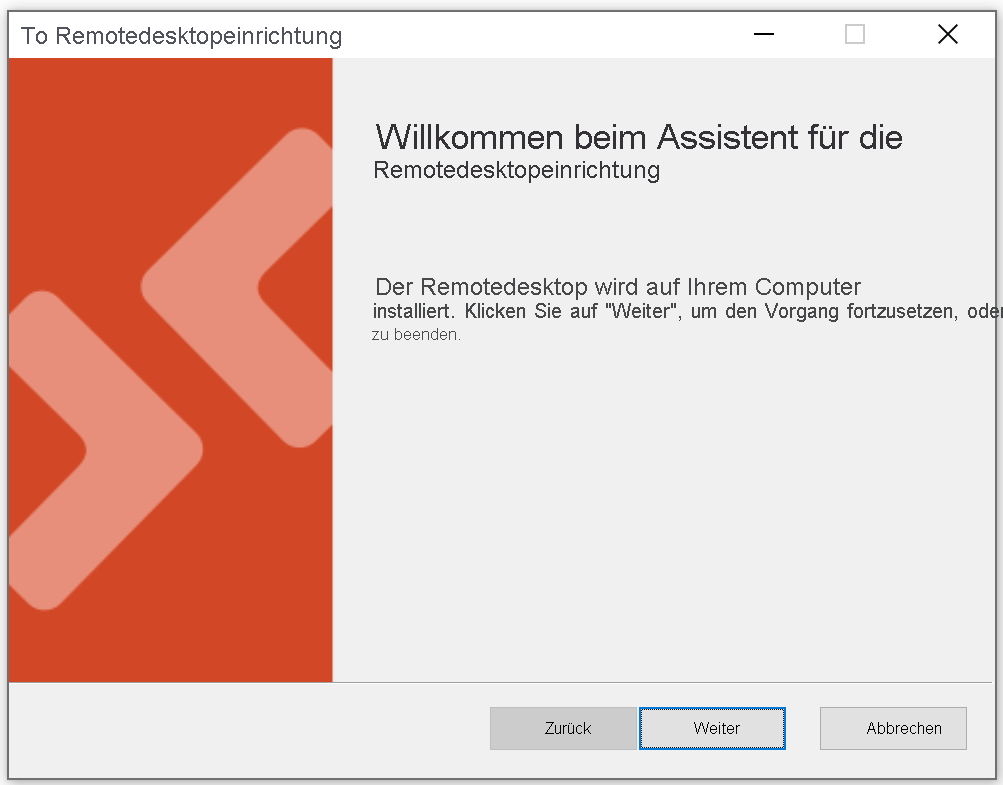 Abbildung: Einrichtung des Remotedesktopclients für Windows.