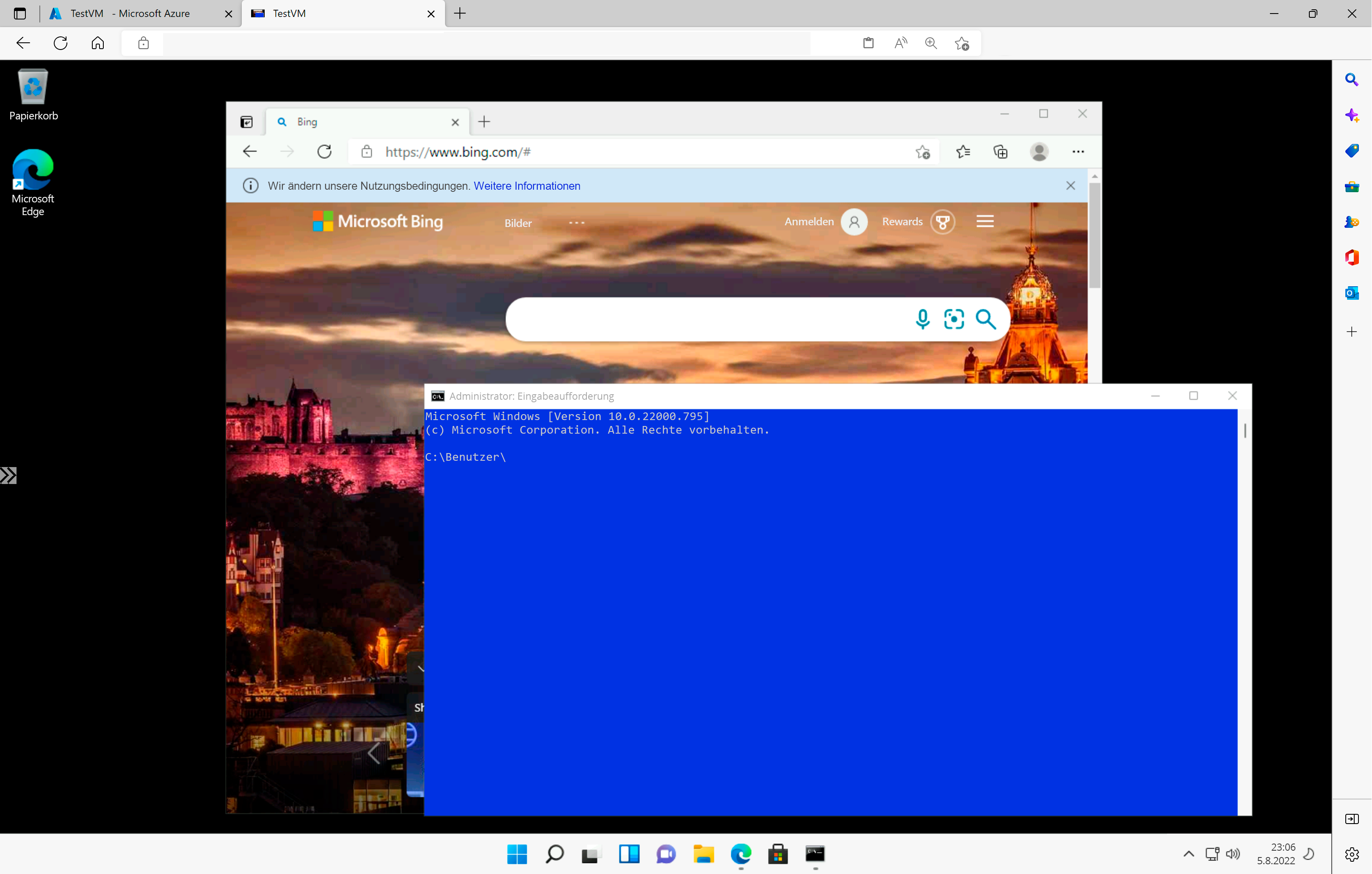 Screenshot der Verbindung mit einem Windows 11-Computer