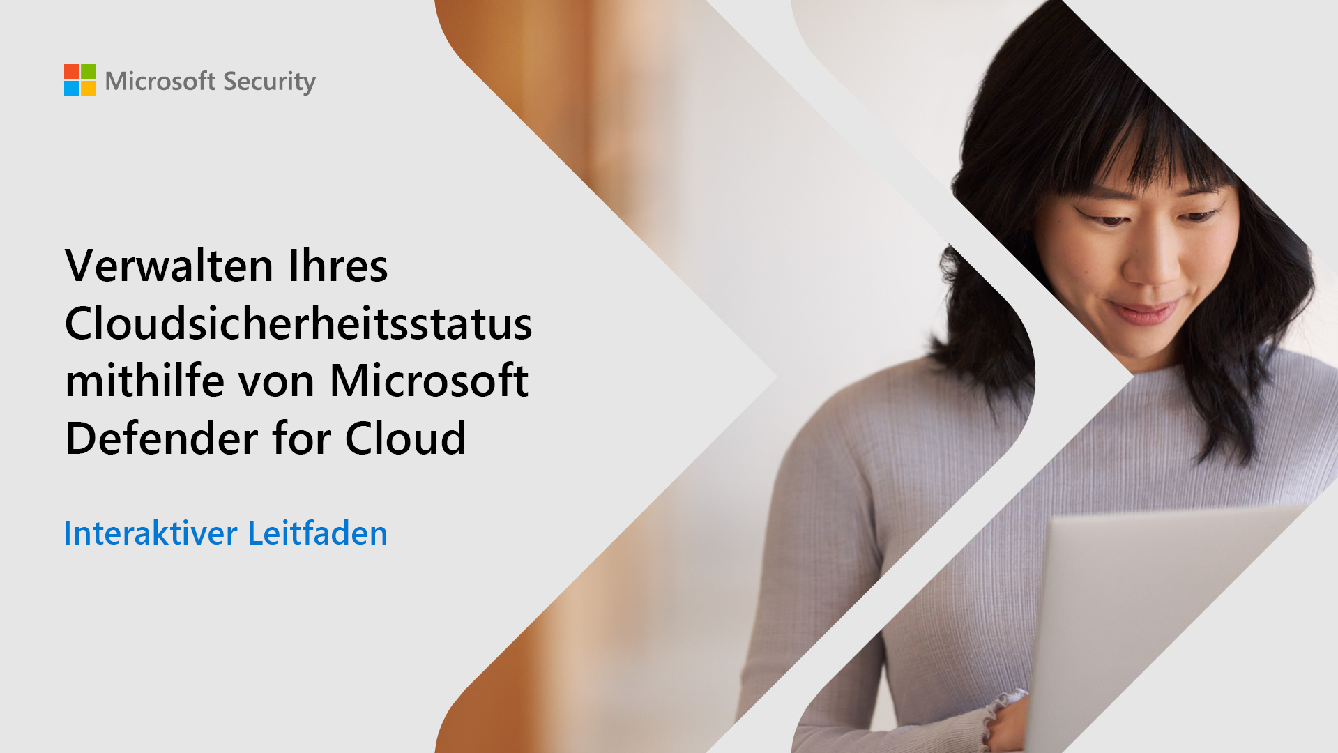 Screenshot der Landing Page des interaktiven Leitfadens für das Verwalten Ihres Cloudsicherheitsstatus mit Microsoft Defender for Cloud.