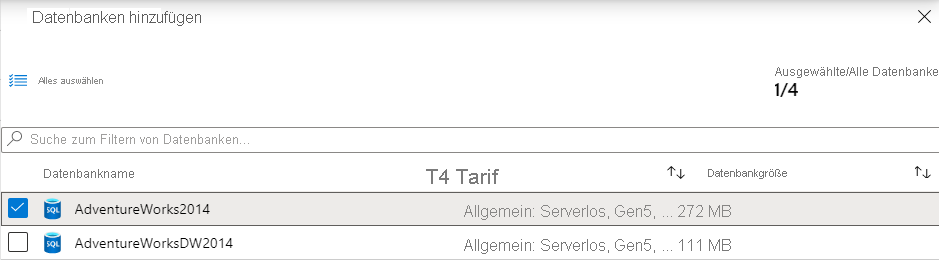 Hinzufügen von Datenbanken zu einem Pool für elastische Datenbanken