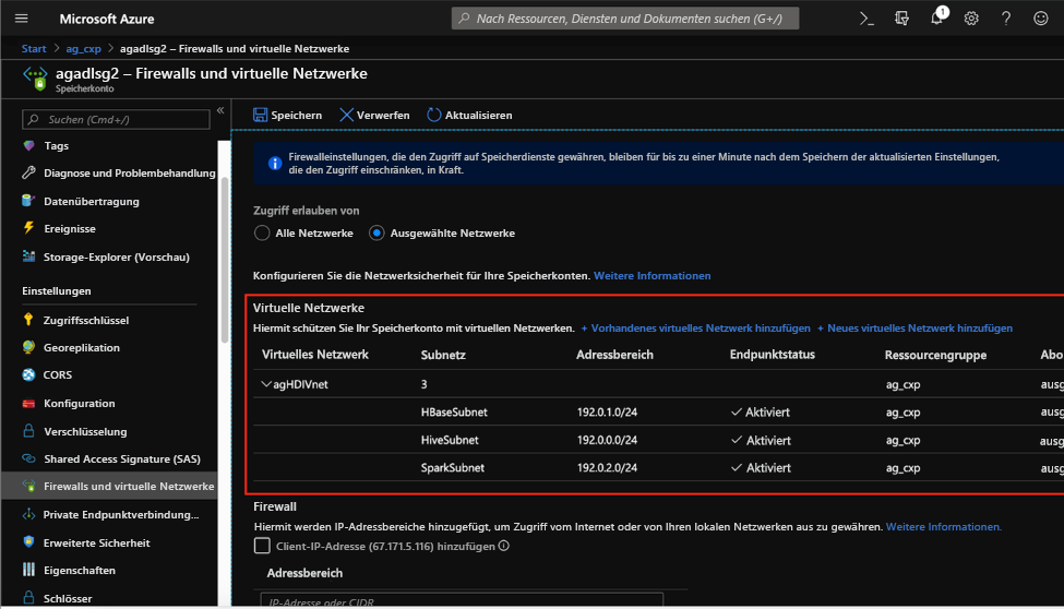 Konfigurationen von virtuellen Azure-Netzwerken