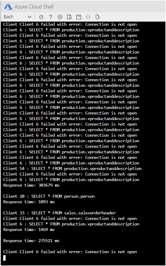 Image showing the connection errors that can occur when the server has insufficient resources available