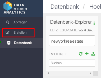 Compose button in the Data Analytics Studio application