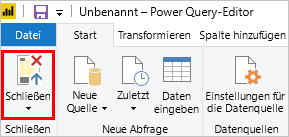 „Schließen und anwenden“ in Power BI