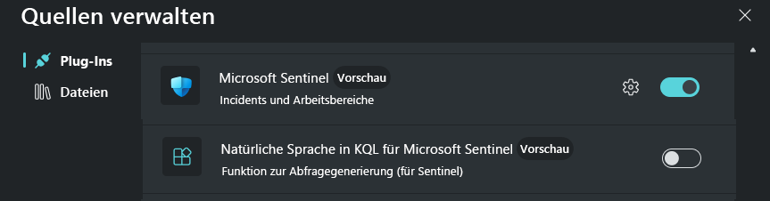 Screenshot: Microsoft Sentinel-Plug-Ins