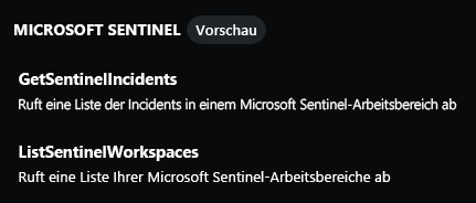 Screenshot: Microsoft Sentinel-Funktionen