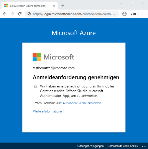 Screenshot: Genehmigungsanfrage der Microsoft Authenticator-App.