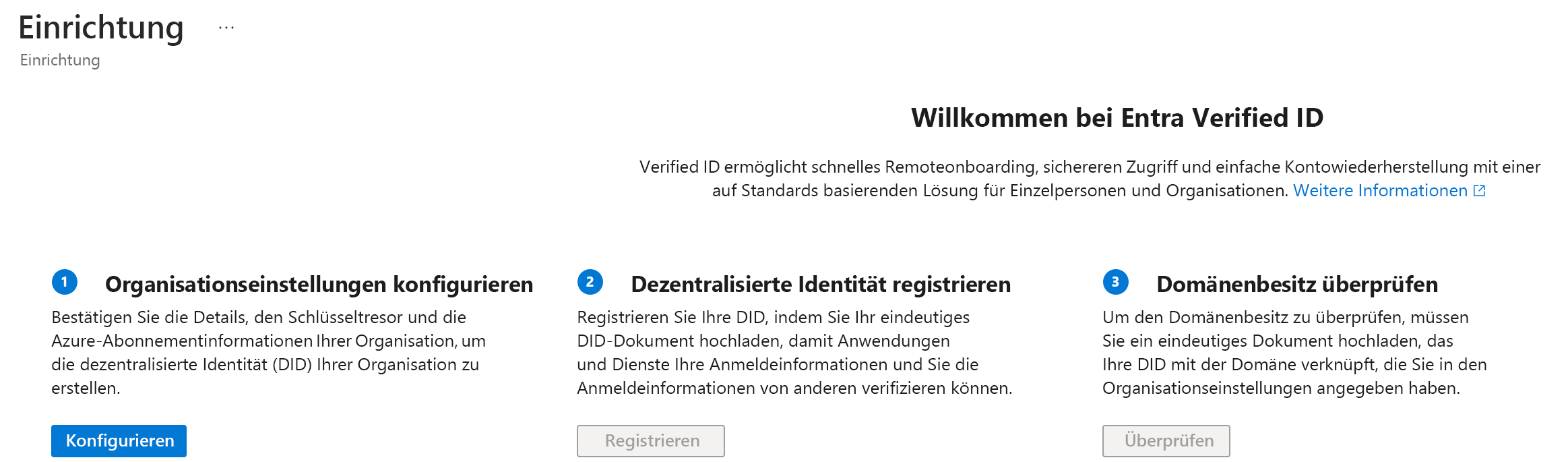 Screenshot des Bildschirm „Microsoft Entra ID-Sicherheitseinstellungen“ mit ausgewählten Nachweisen für Anmeldeinformationen