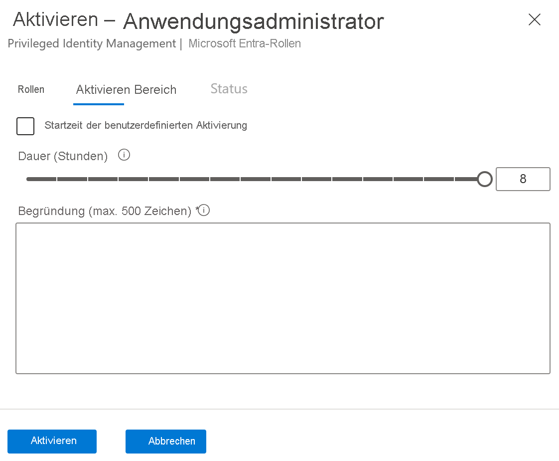 Screenshot of a popup to activate the compliance administrator.