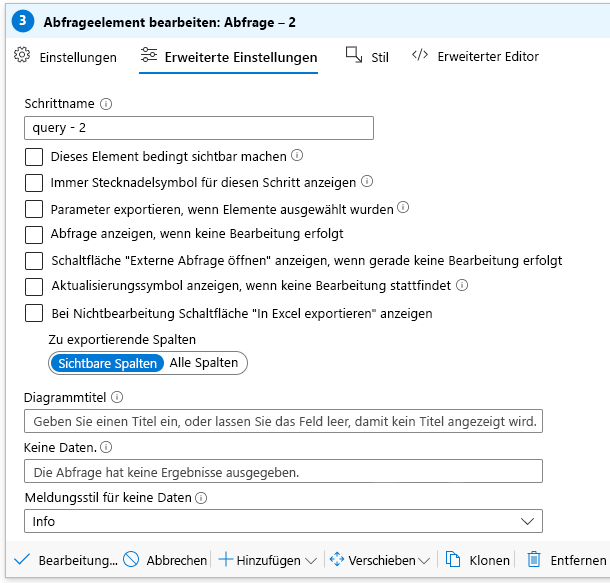 Screenshot of the Advanced settings tab, with the chart title.