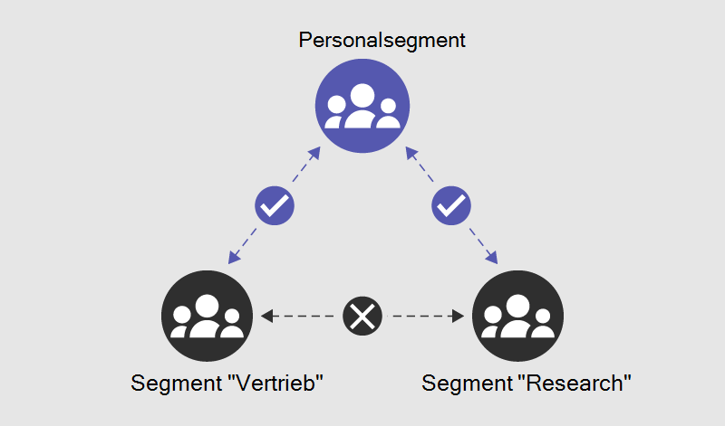 Diagram showing an example of segments in an organization.