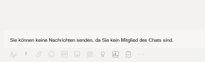 Screenshot showing what happens when a user tries to send messages to a group chat after Teams removed them from the group.