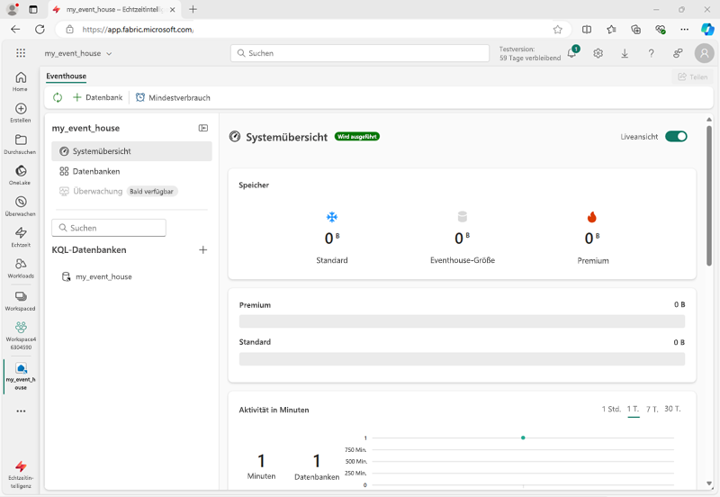 Screenshot: Ein Eventhouse in Microsoft Fabric.