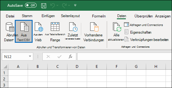 Screenshot eines Excel-Arbeitsblatts mit dem Abschnitt 