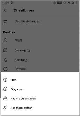 Feedback-Option im mobilen Teams-Client geben