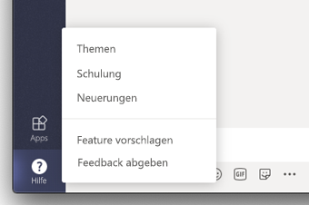 Feedbackoption in Teams geben