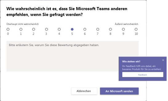 Feedback mithilfe von Umfragen in Teams geben