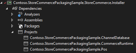 Screenshot: Gültige Referenz zum Store Commerce-Installationsprogramm