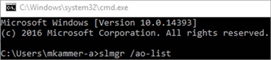 Screenshot des Slmgr-Befehls.