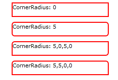 Gerenderte Ausgabe des CornerRadius-XAML-Beispiels