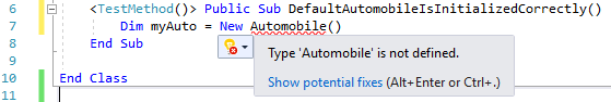 Schnellaktionen in Visual Basic