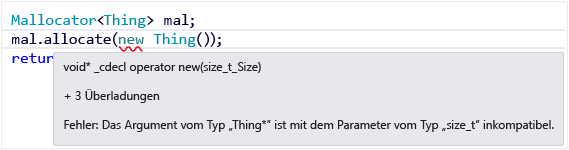 Visual C++ error squiggles