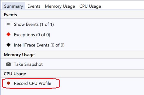 Aktivieren der CPU-Auslastung in den Diagnosetools