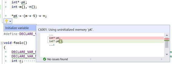 Neue Schnellkorrekturen für Code Analysis