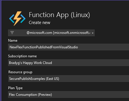 Veröffentlichung mit Azure Functions-Flex-Verbrauch