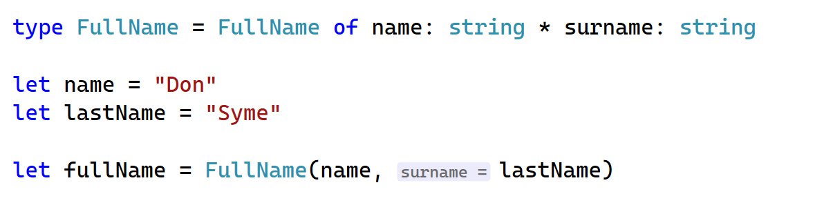 Verbesserte Hinweise zu Parameternamen