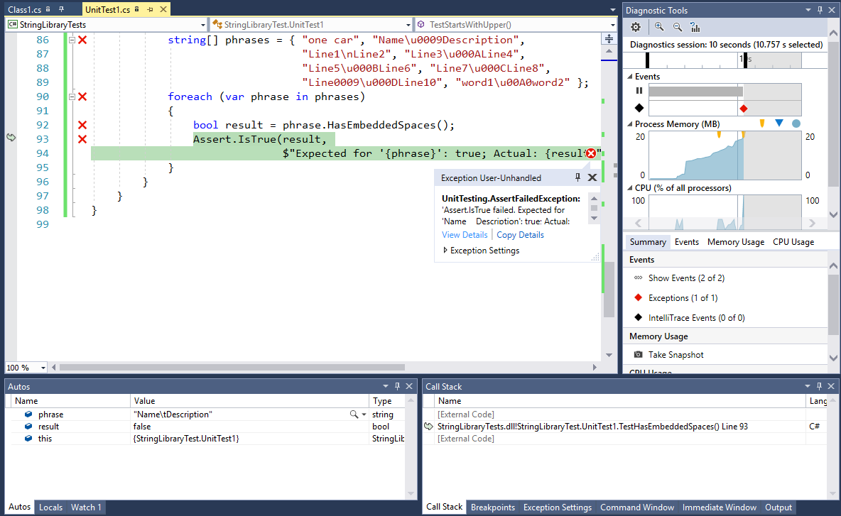 Debugtools von Visual Studio