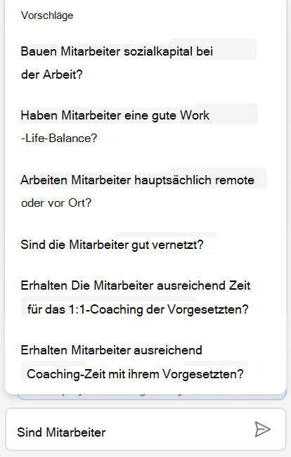Screenshot, der zeigt, wie Copilot bei vorgeschlagenen Fragen helfen kann.