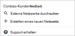 Screenshot des Einstellungsmenüs für ein externes Netzwerk.