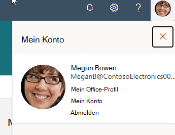  Screenshot des Microsoft 365-Profilbilds.