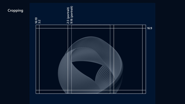 Bild, das das entsprechende Zuschneiden pro Seitenverhältnis für Windows-Hintergründe zeigt