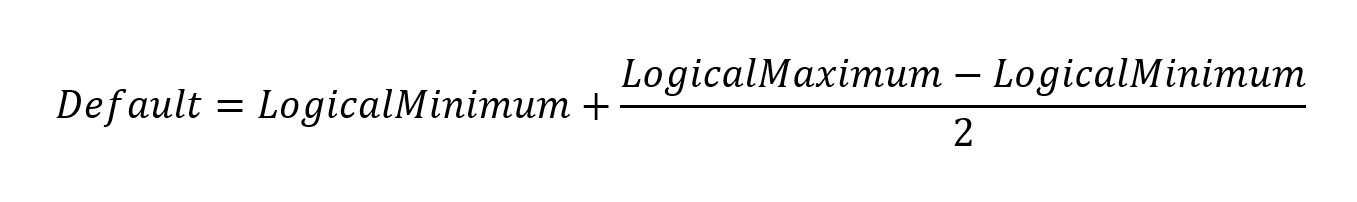 Diagramm mit Formel zur Berechnung des standardmäßigen Tastendruck-Schwellenwerts in logischen Einheiten