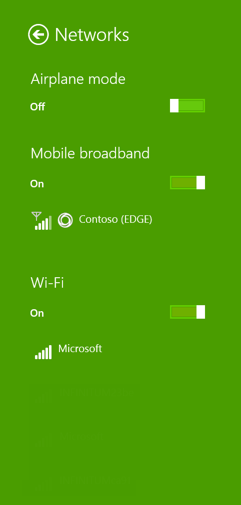 Screenshot: Starten einer mobilen Breitband-App mit Windows Verbindungs-Manager