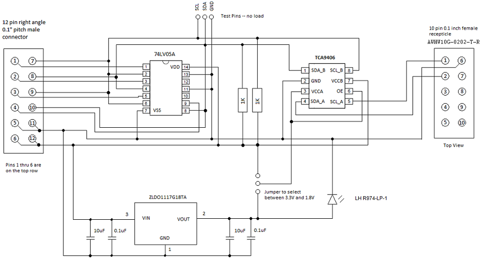 Schemadiagramm des I2C-Adapters.