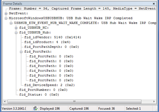 Microsoft-Netzwerkmonitor: Framedetails.