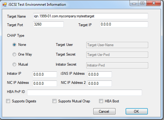 iSCSI HBA – Starttest (Logo) UI