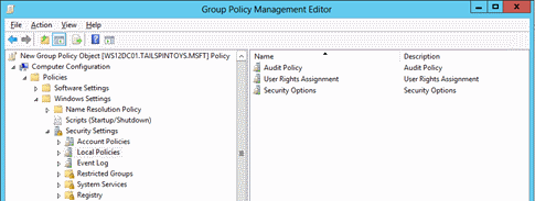 Screenshot: Position der Option „Zuweisen von Benutzerrechten“ zum Schützen von Domänenadministratoren in Active Directory